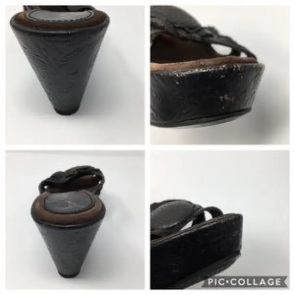Sam Edelman  Black Wedge Sandals size 8